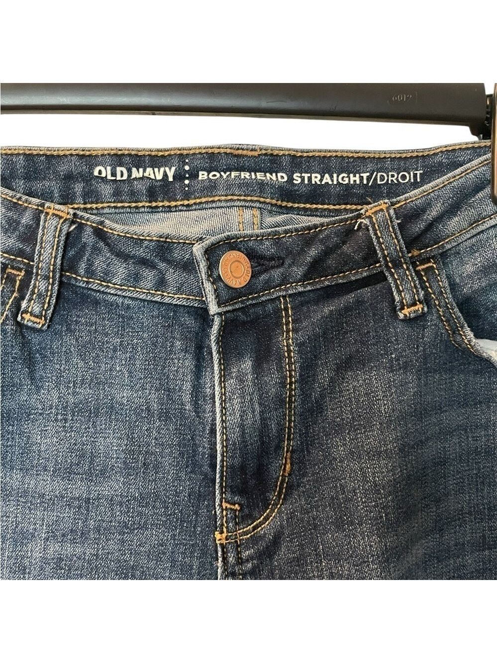 Old Navy Women’s Boyfriend Straight Denim Jeans Dark Wash Size: 6 Tall - Picture 3 of 8
